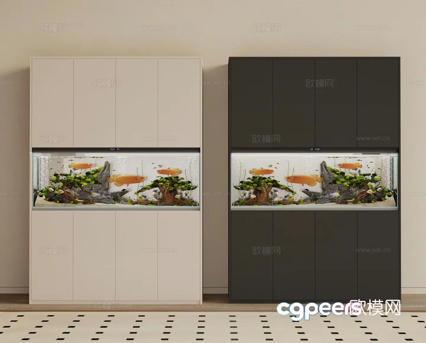 Modern fish tank 3d model
