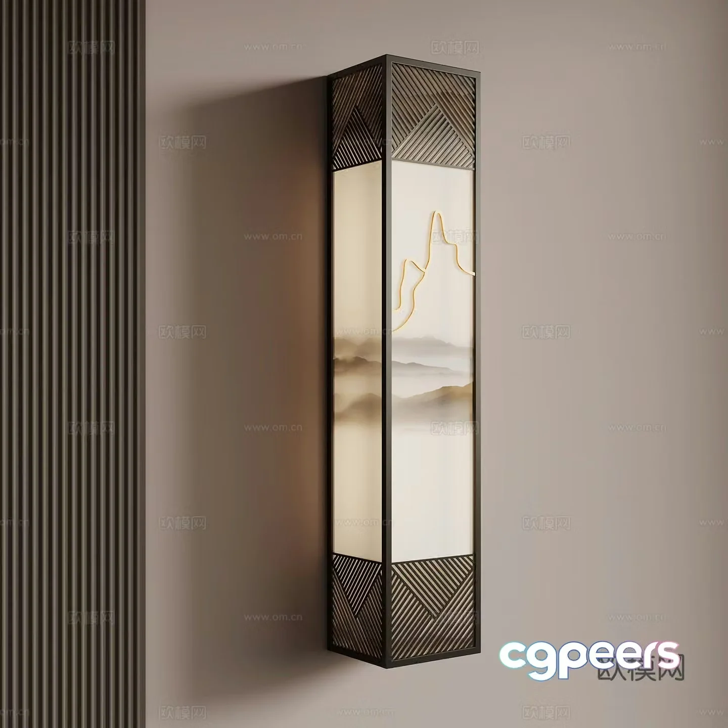 New Chinese style wall lamp Zen wall lamp 3D model