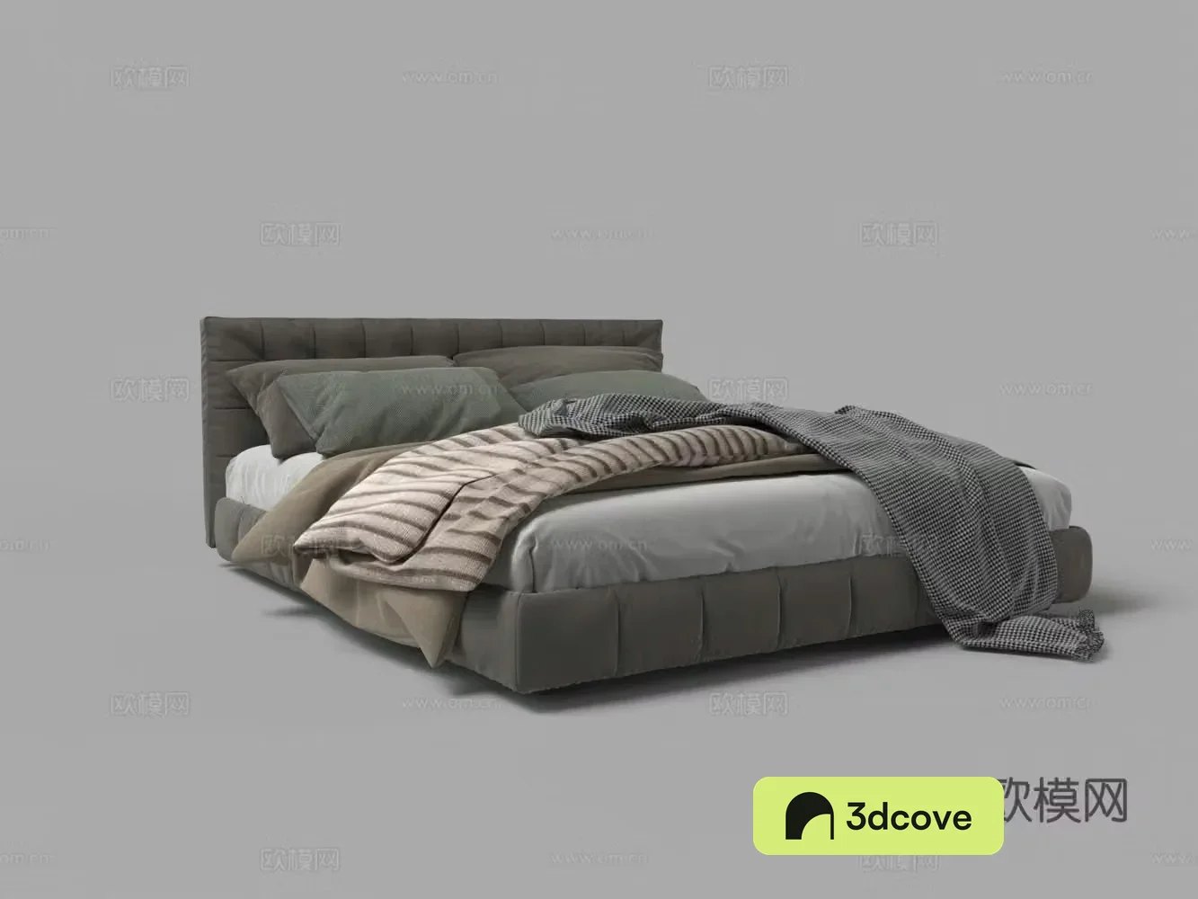 Modern fabric double bed