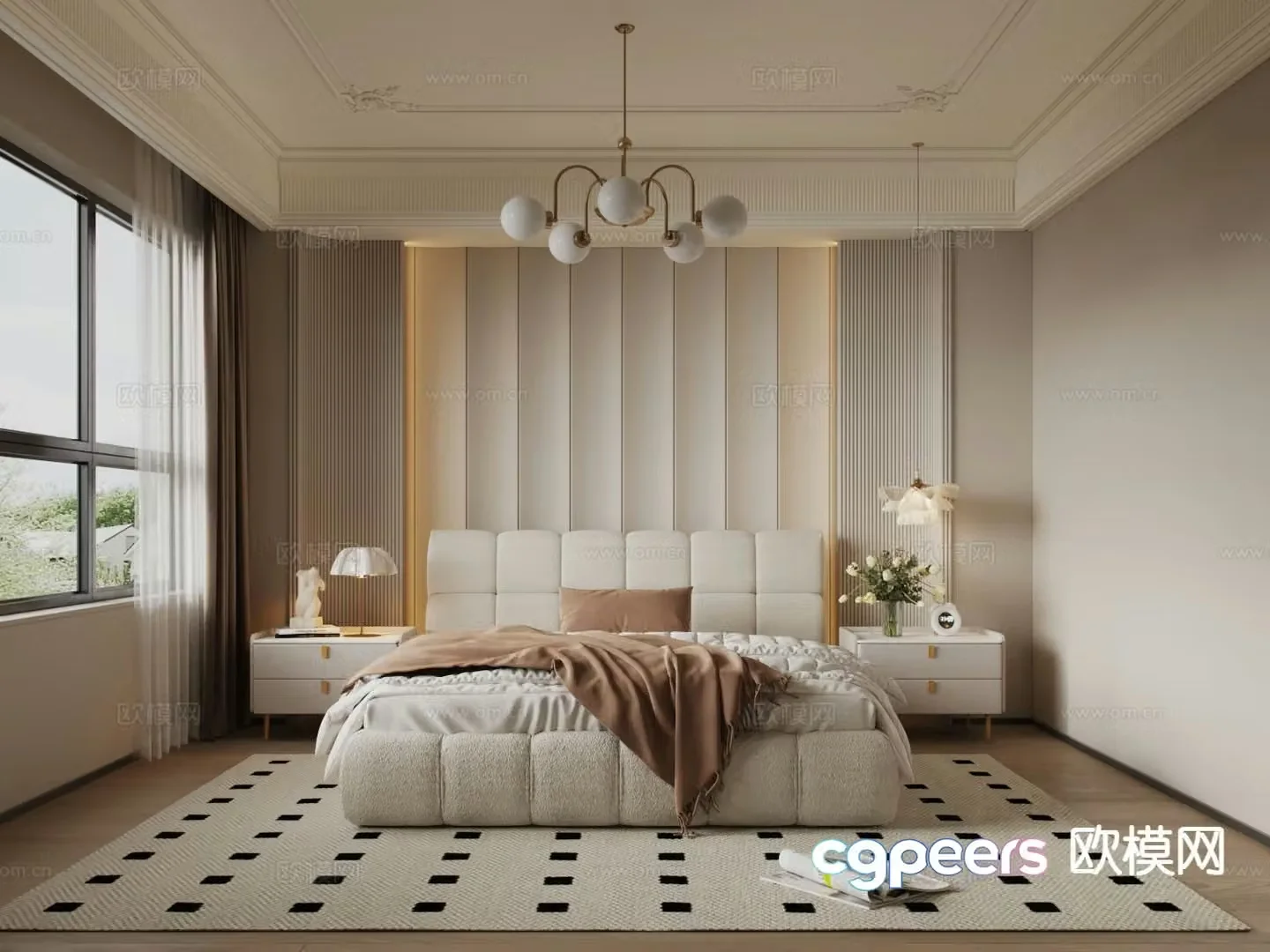 French master bedroom bedroom 3d model