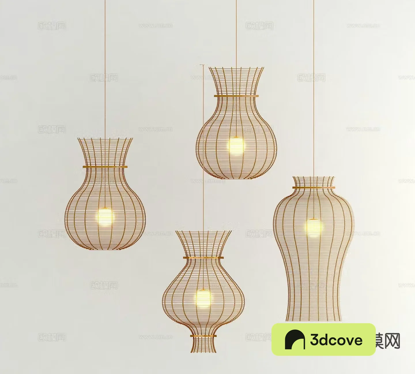 Wabi-sabi chandelier bamboo chandelier