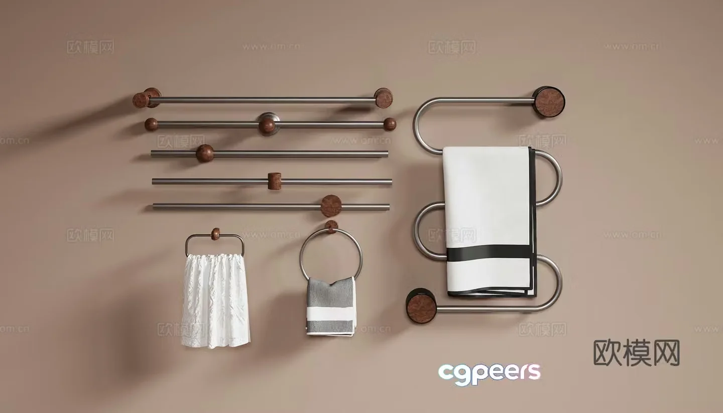 Middle-aged towel rack 3d model