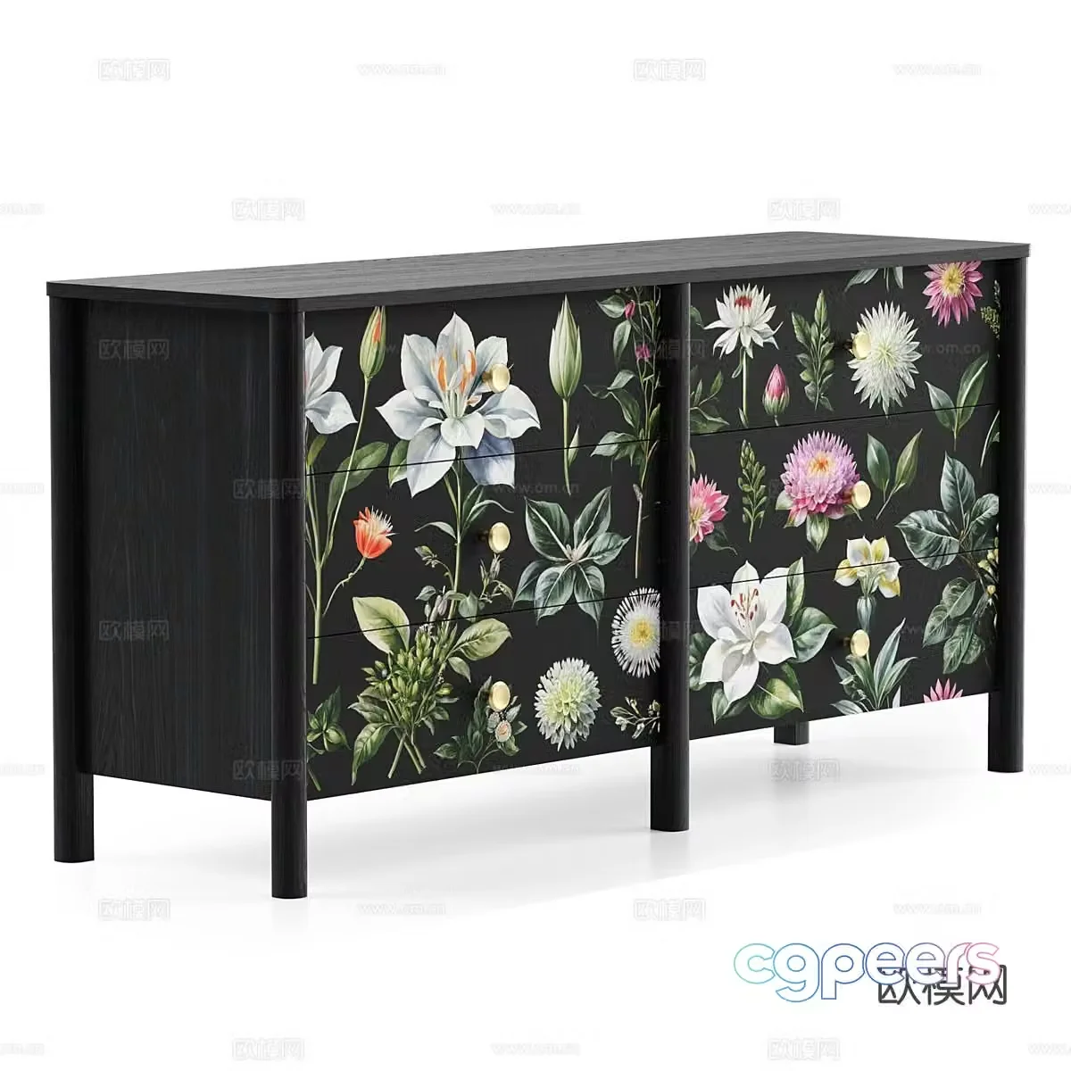 Nordic entrance cabinet side cabinet 3d model