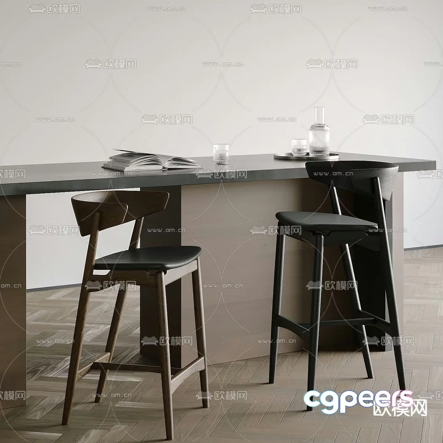 bar stool bar stool high stool 3d model
