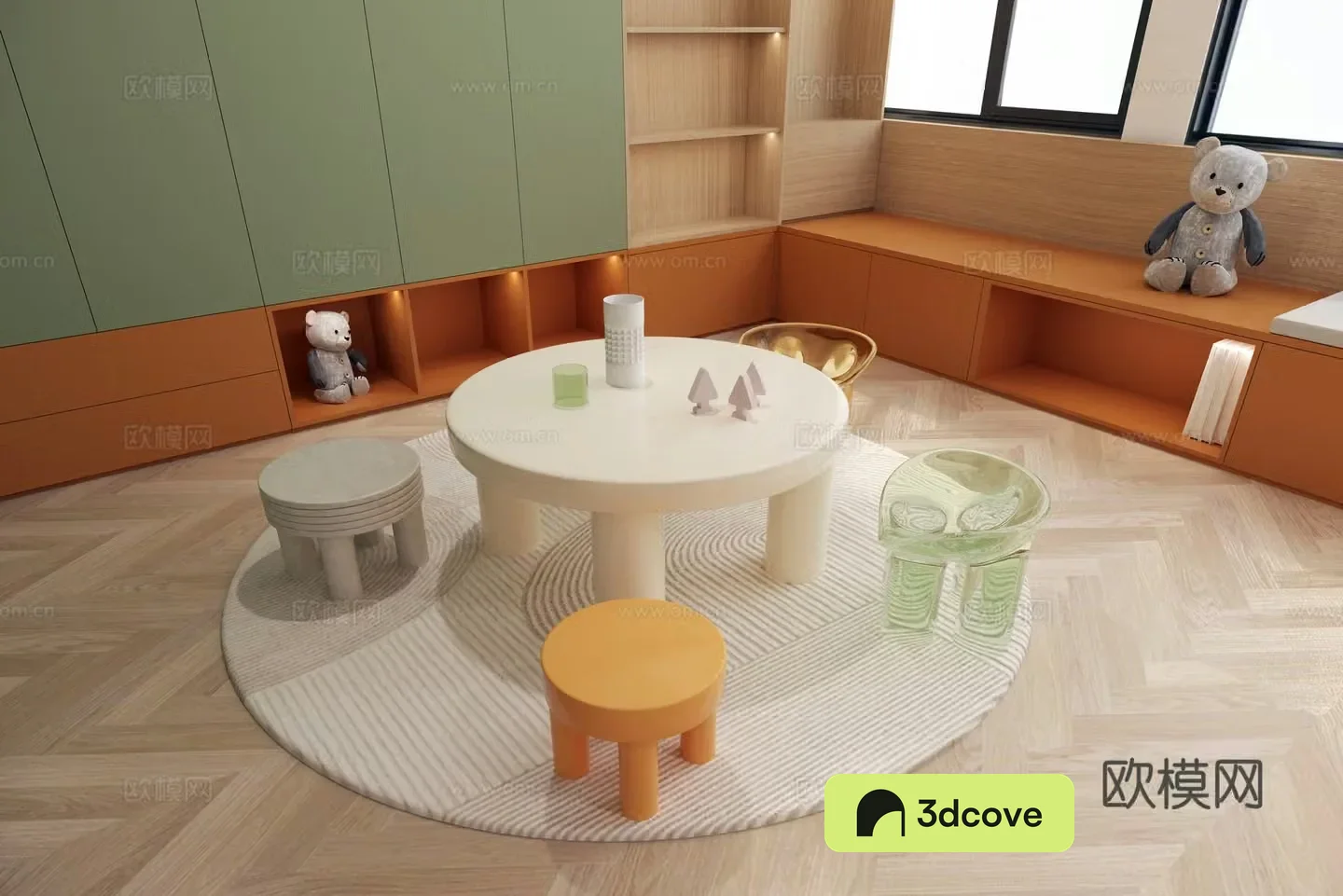 Children’s room entertainment room children’s table and chairs children’s chairs play area activity room cartoon stool