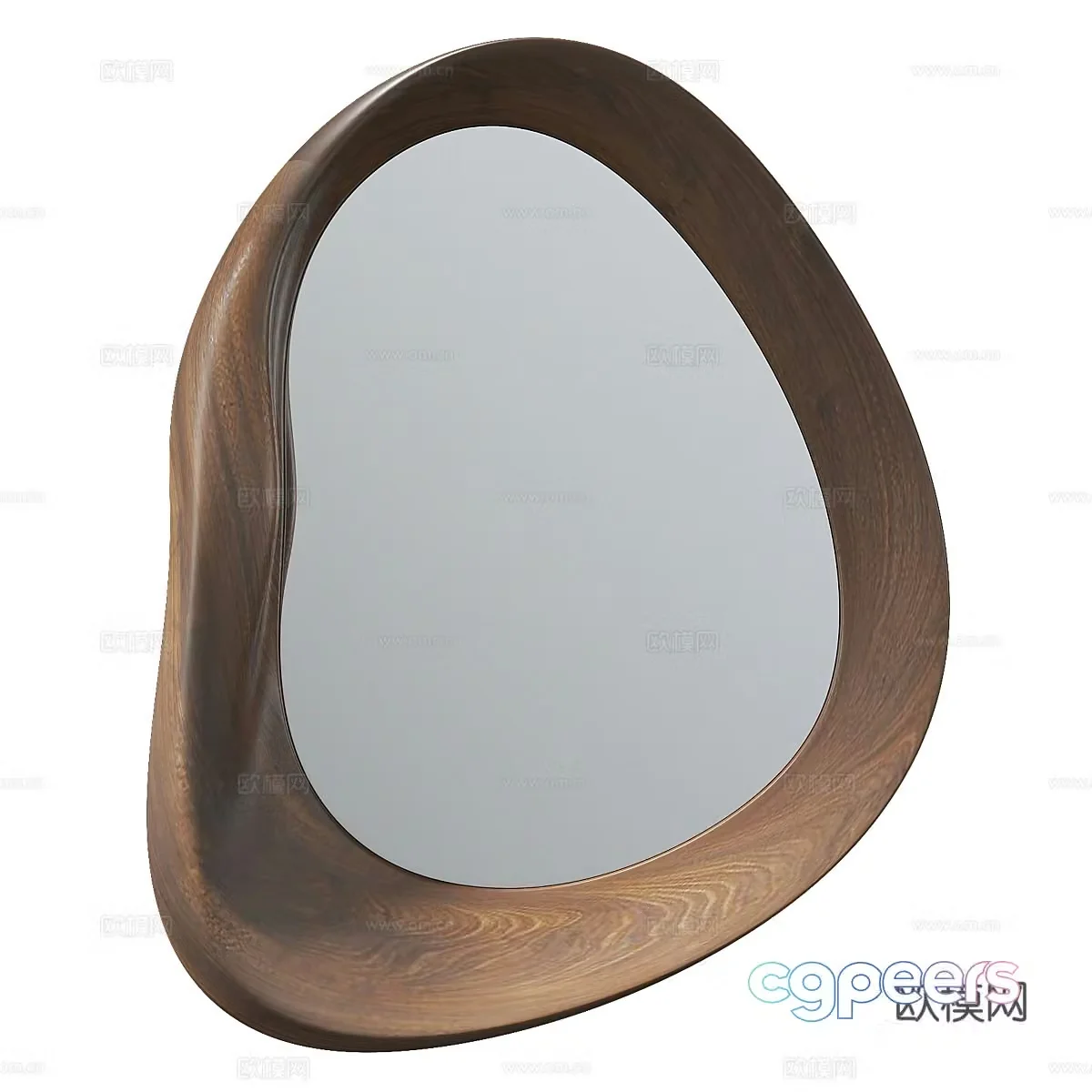 New Chinese style solid wood border mirror 3D model