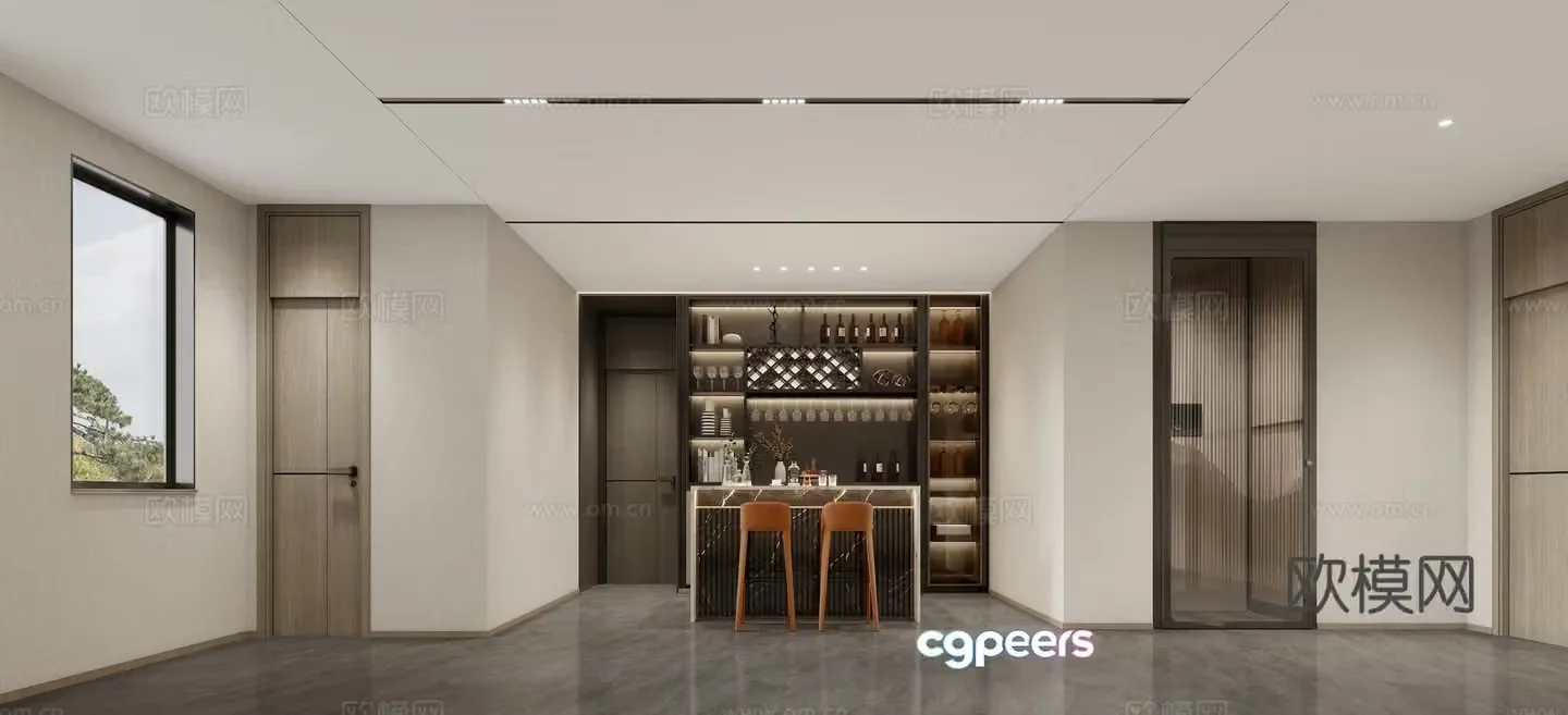 Villa water bar area 3D model