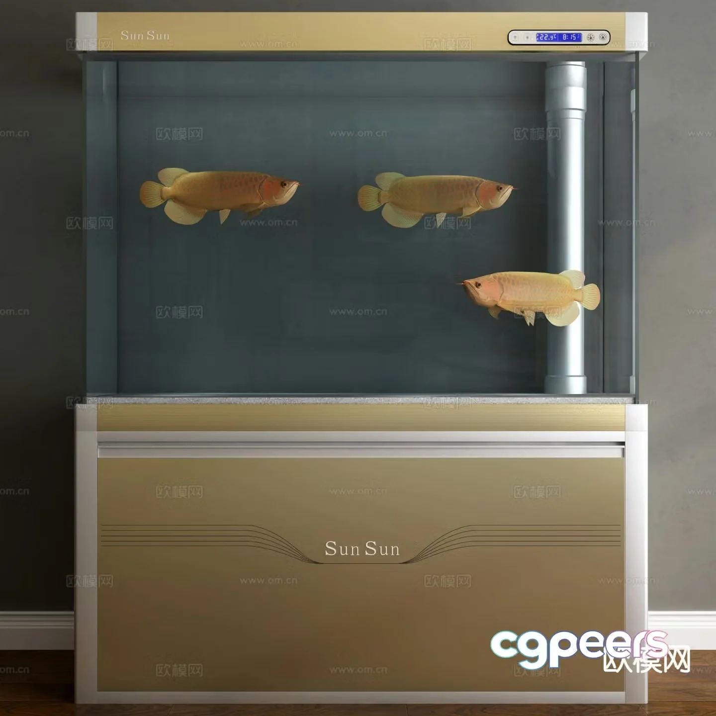 Modern fish tank aquarium 3d model