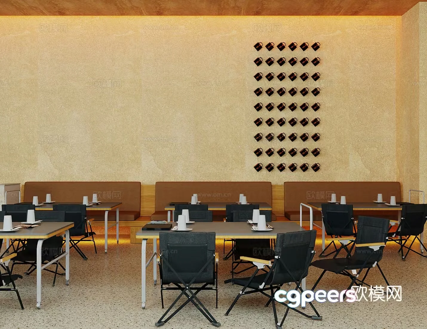 Industrial style western restaurant 3D model