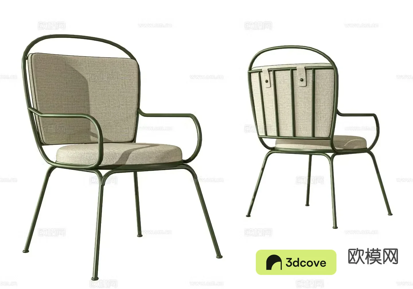 Outdoor wrought iron dining chair