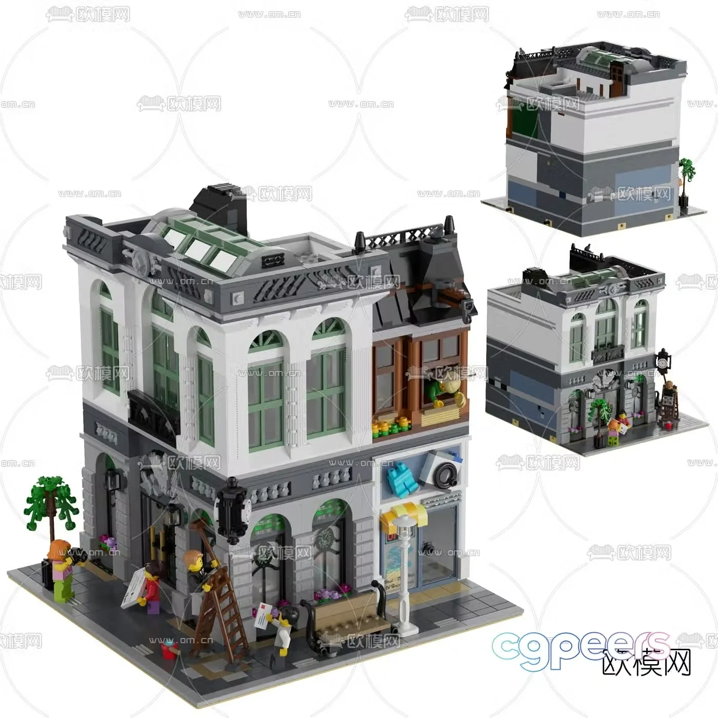 Modern building block bank toy 3d model