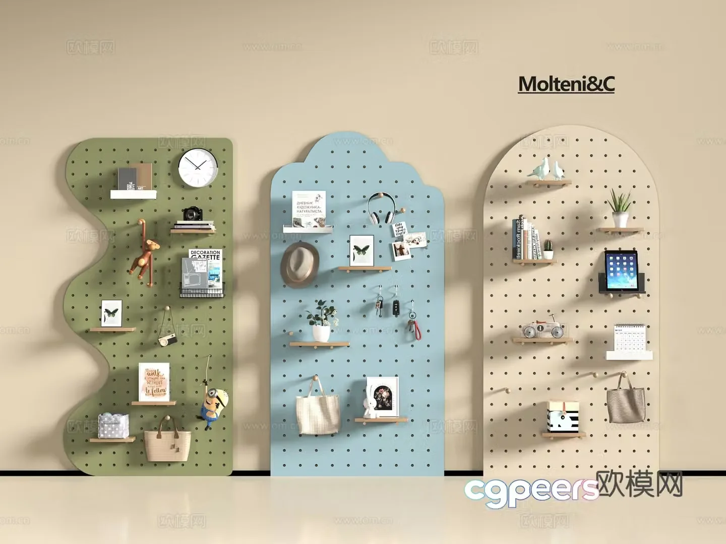Modern hole plate shelf 3D model