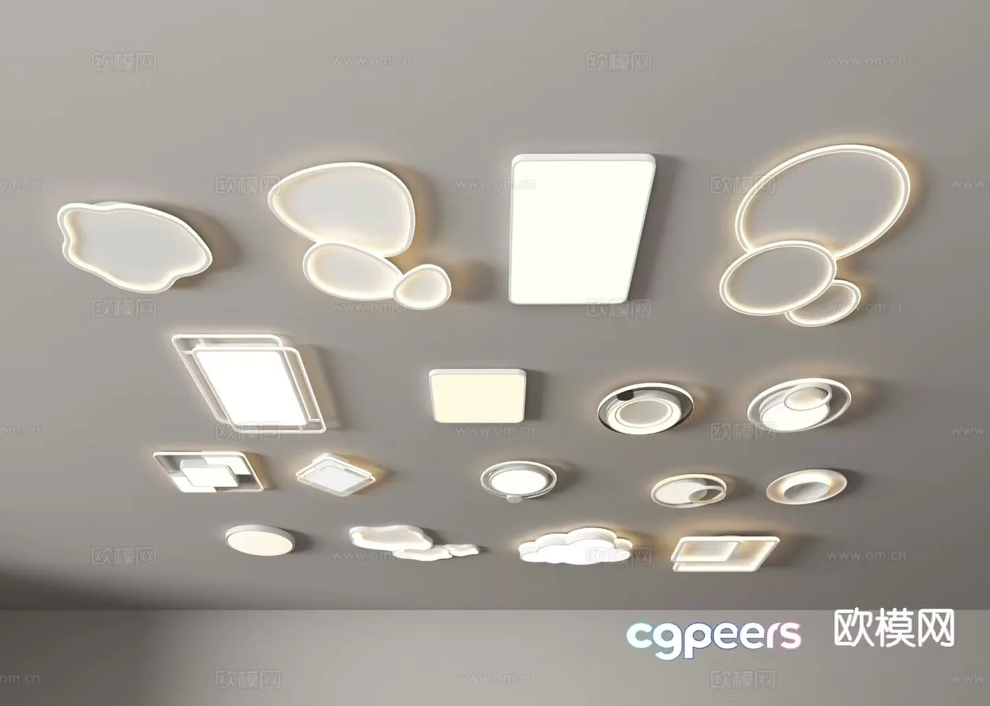 Cream style ceiling lamp 3d model
