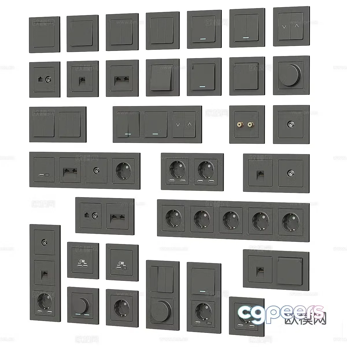 Air conditioning air outlet 3D model