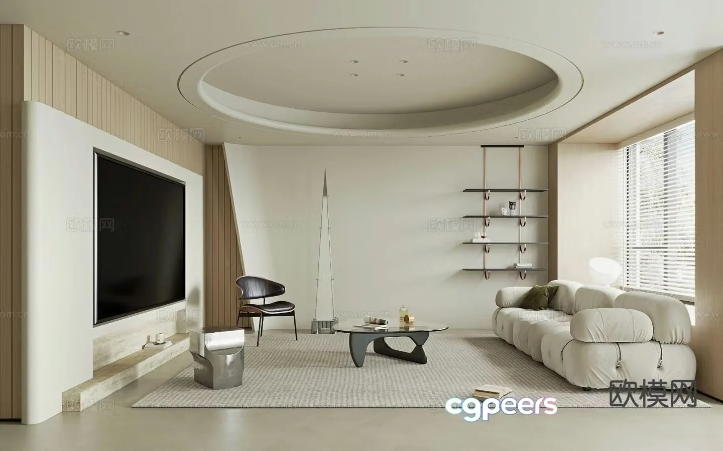 Wabi-sabi living room 3d model