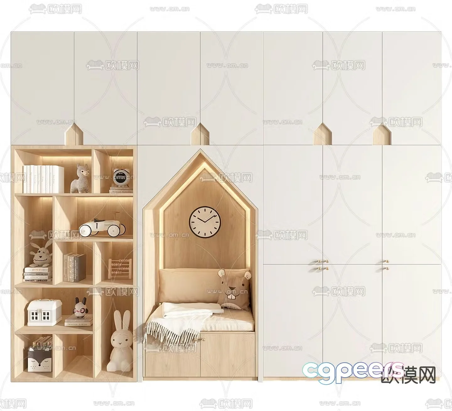 Children’s cabinet bookcase 3d model