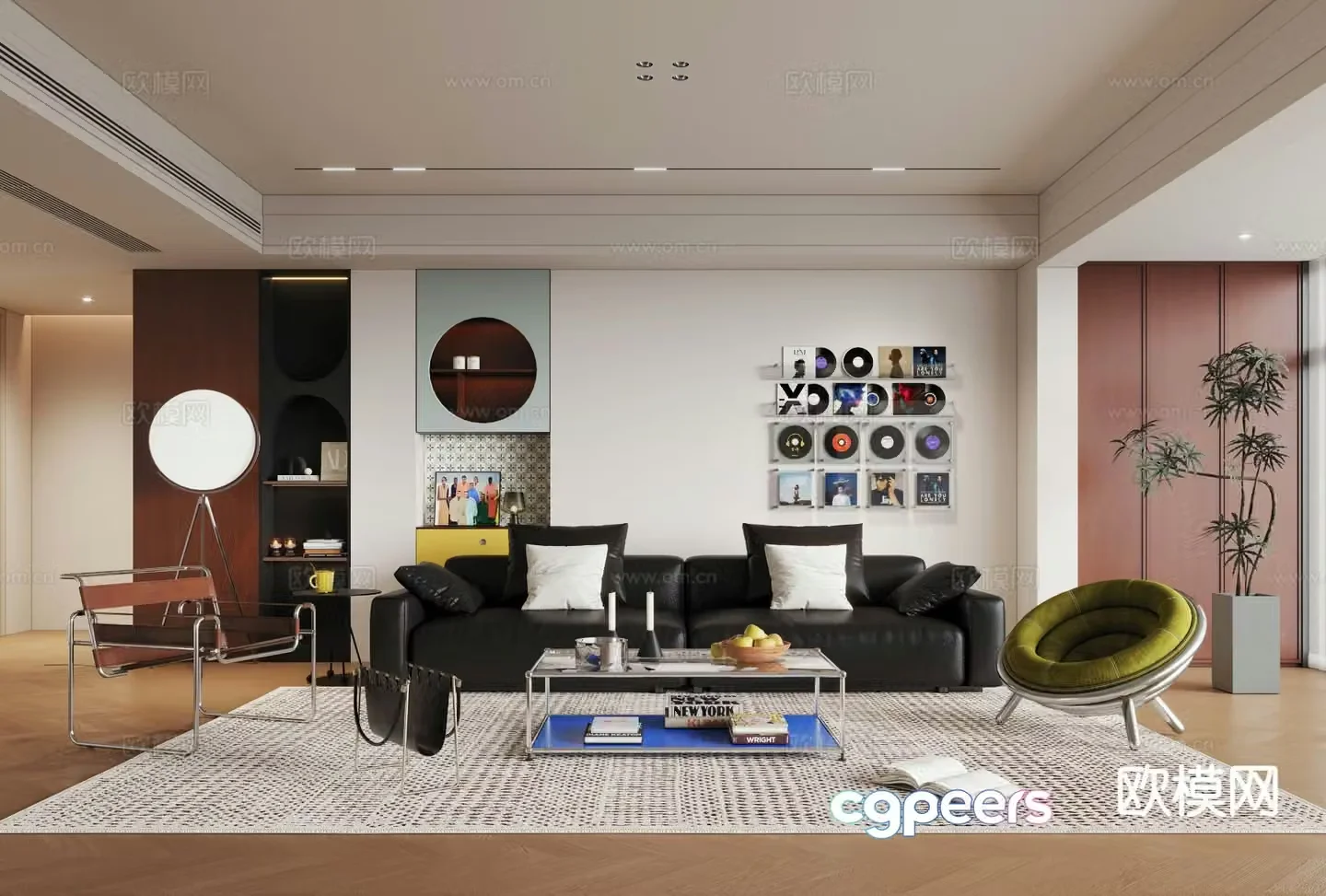 Bahaus living room Memphis living room 3d model