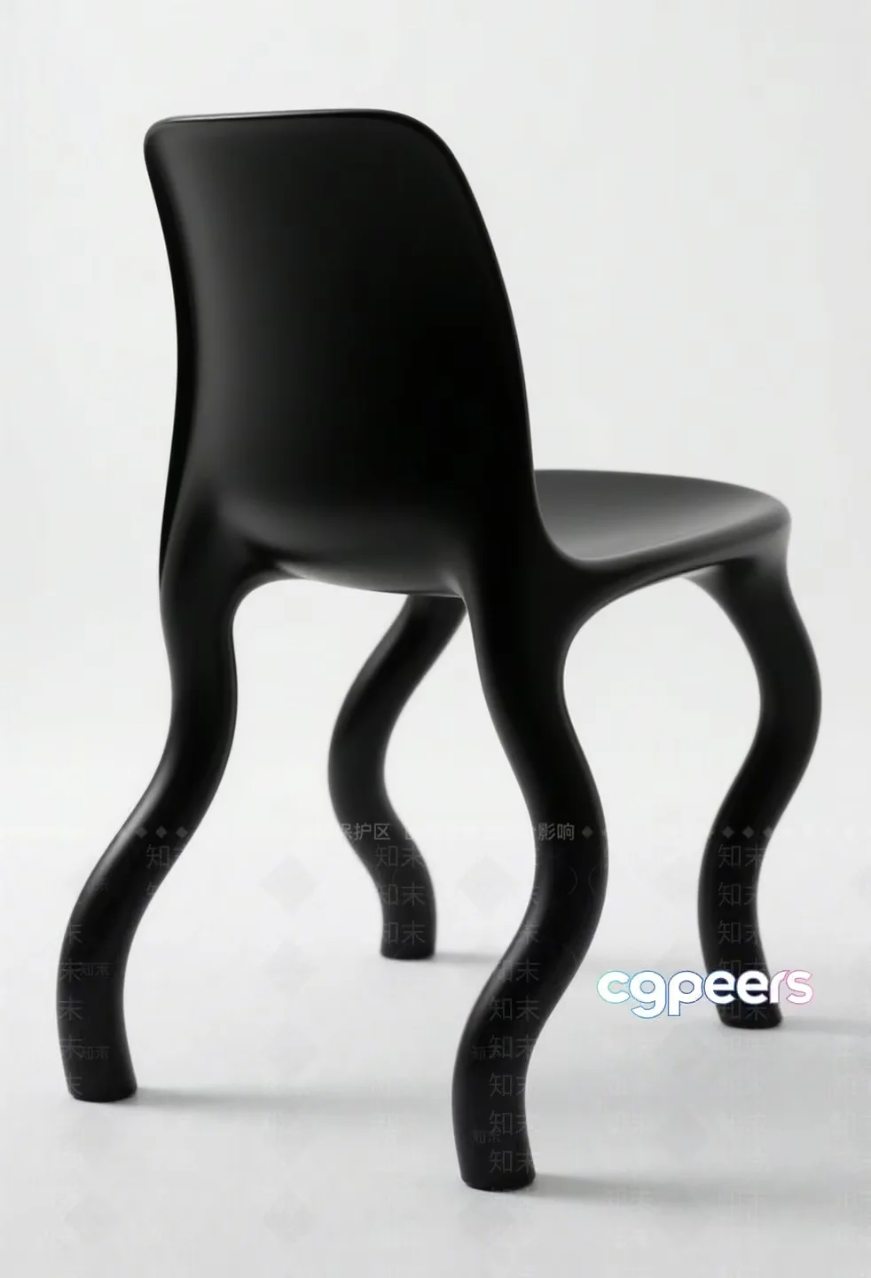 Black Plastic Chair 3D Model – 13719 – VRAY Render