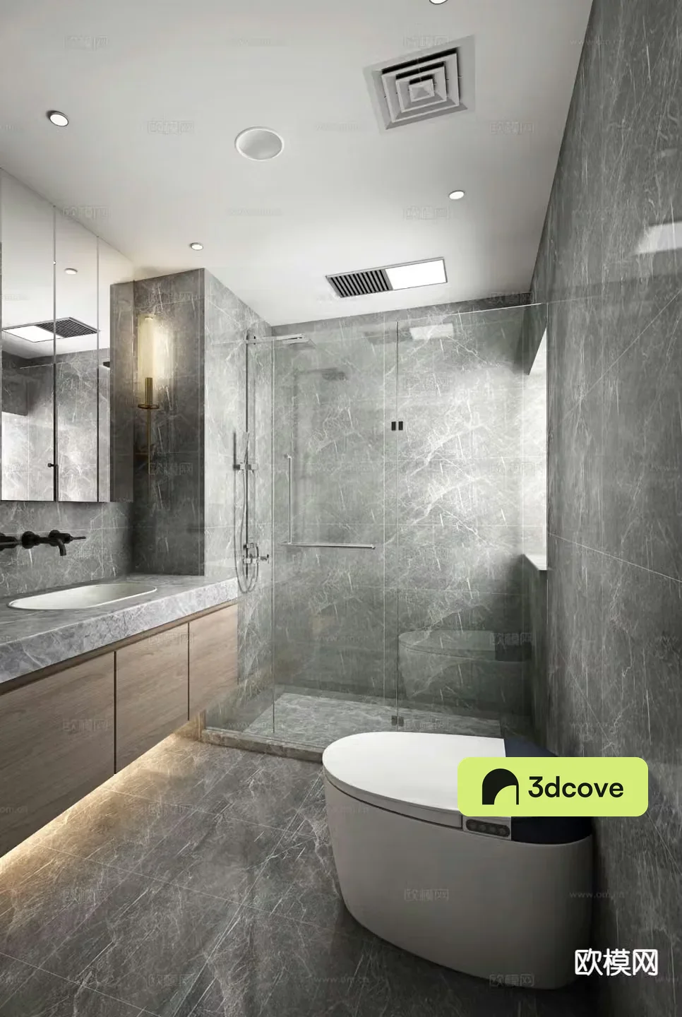 Modern bathroom toilet