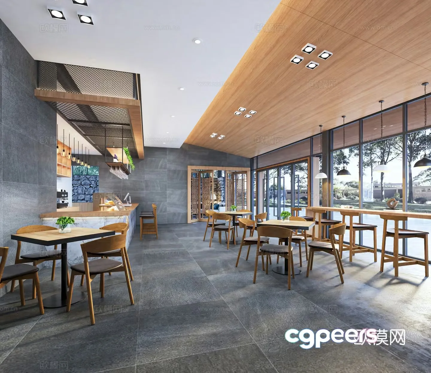 Modern cafe tourist reception center 3d model