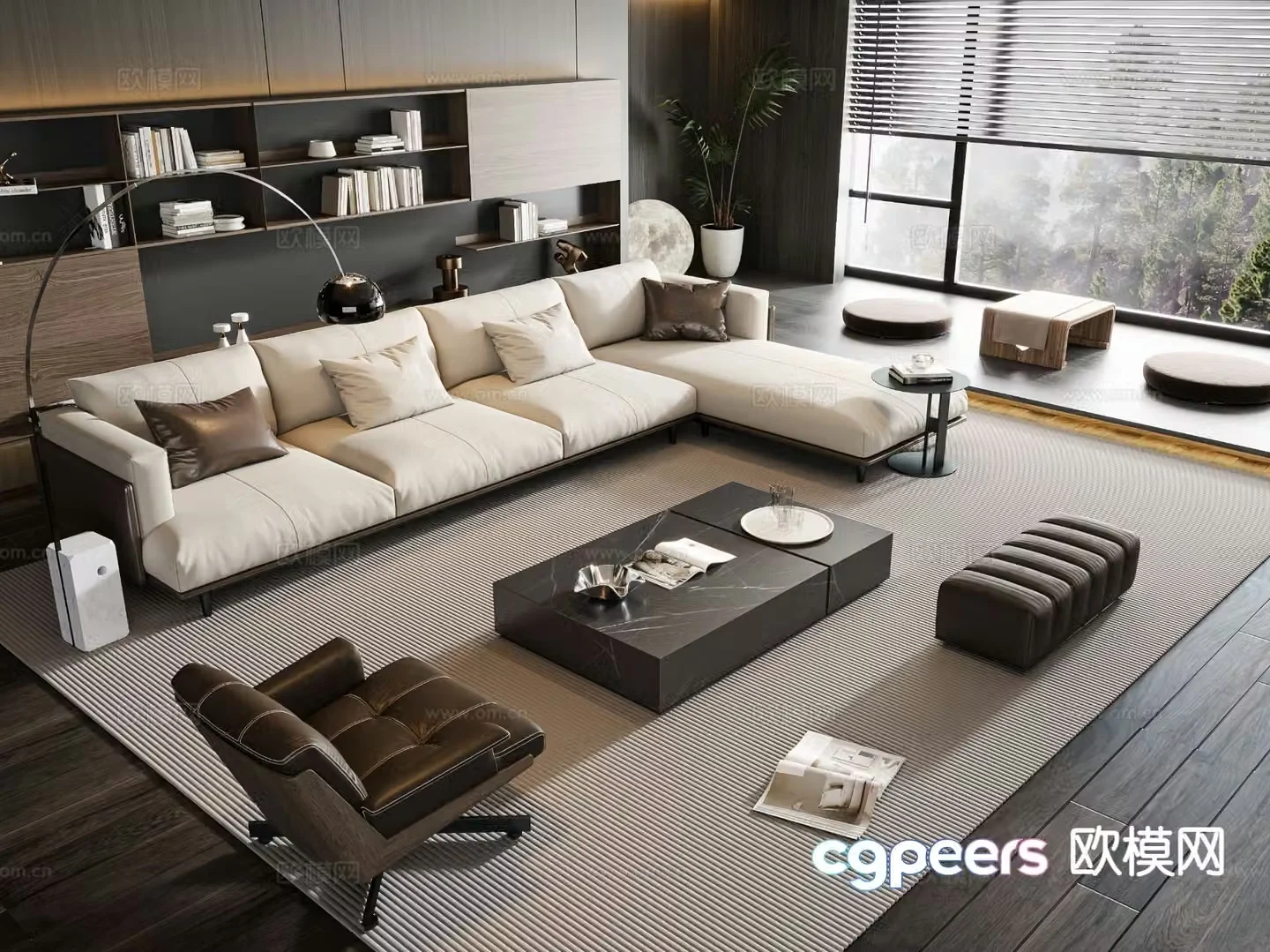 Modern sectional sofa 3d model
