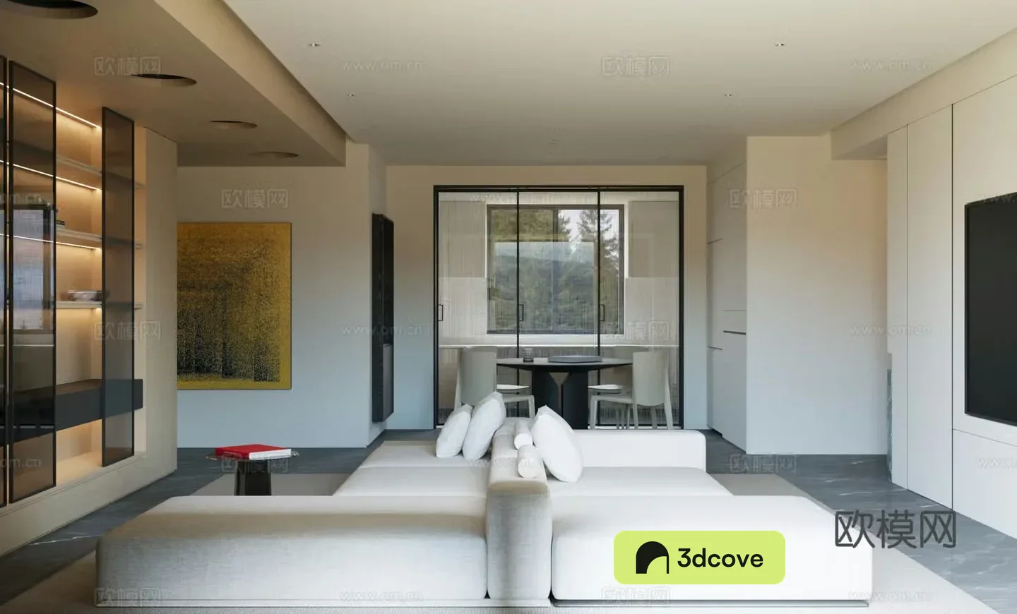 Modern living and dining room