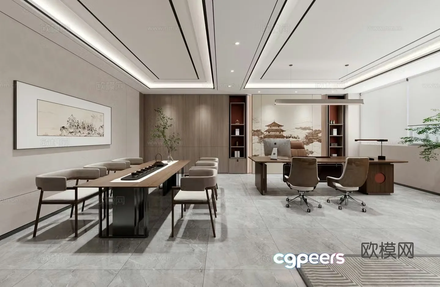 New Chinese manager office 3D model