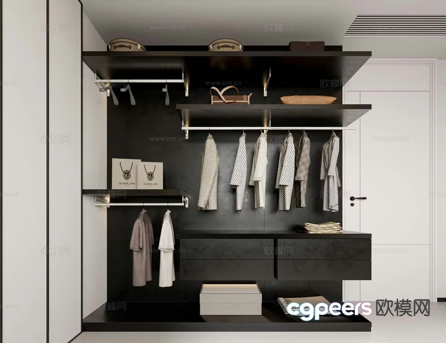 Modern wardrobe open wardrobe 3d model