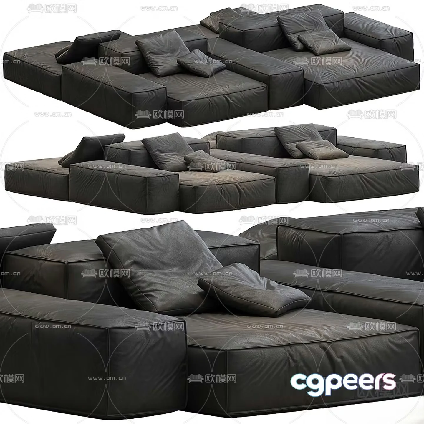Living modern modular sofa 3d model