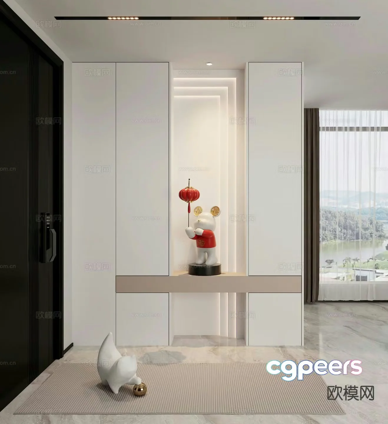 Entrance shoe cabinet partition cabinet 3d model