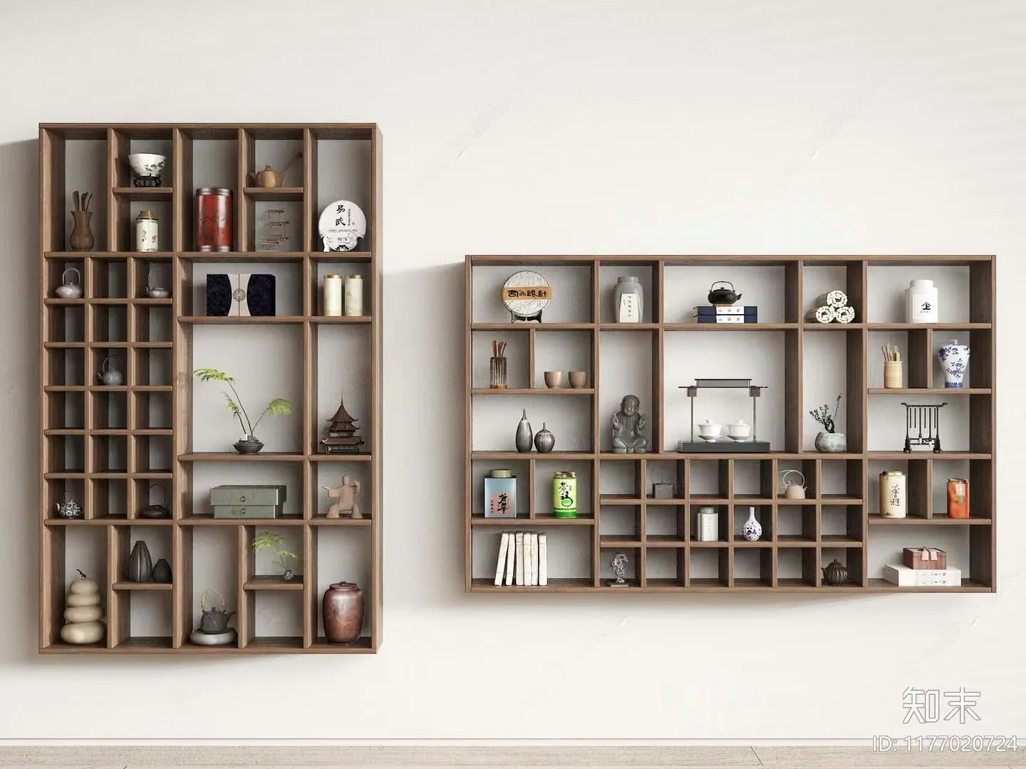 Wooden Shelf Display 3D Model – 23108 – VRAY Render