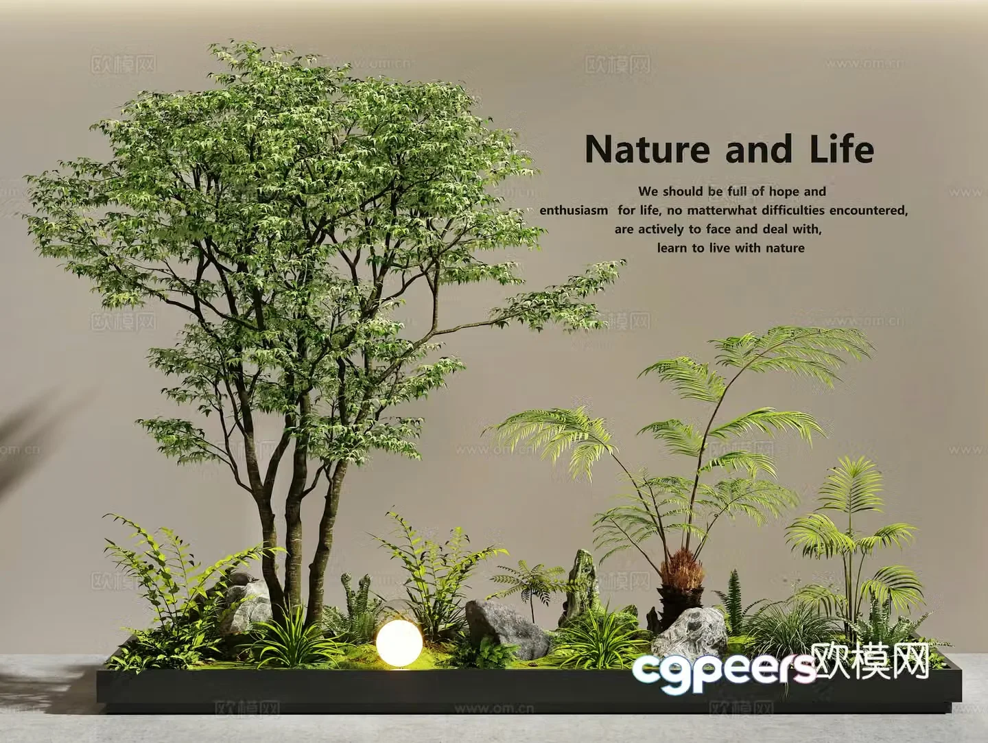Modern interior landscape Landscape Landscape Tree Plant Landscape Landscape Design 3D Model
