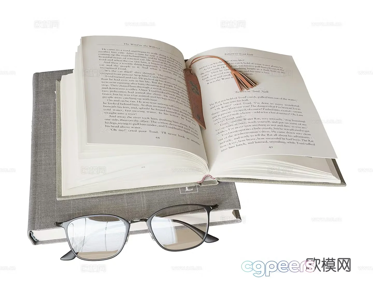 Glasses Expand Books Book 3D Model