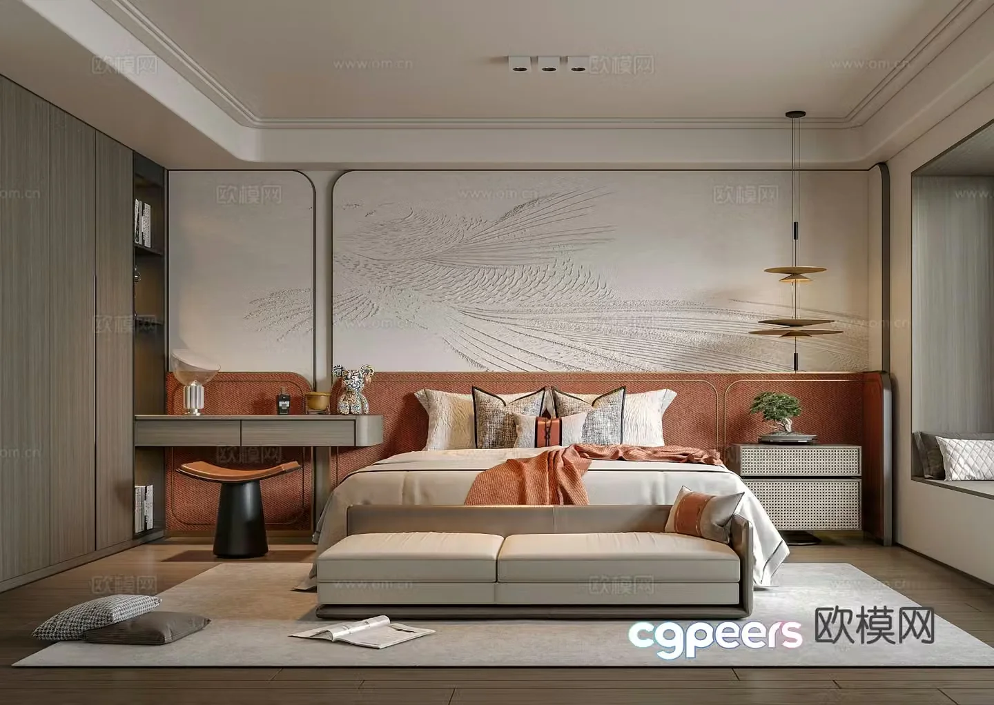 New Chinese style bedroom master bedroom 3d model