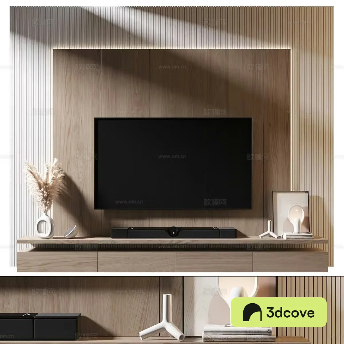 Modern Italian minimalist TV background wall