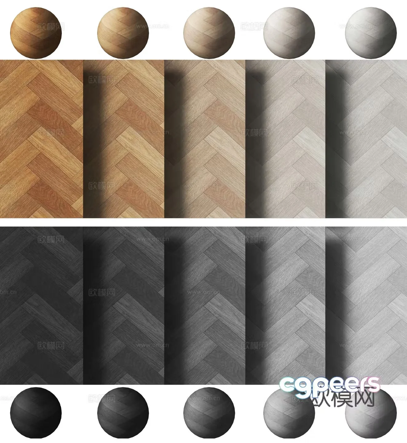 Modern herringbone parquet flooring 3d model