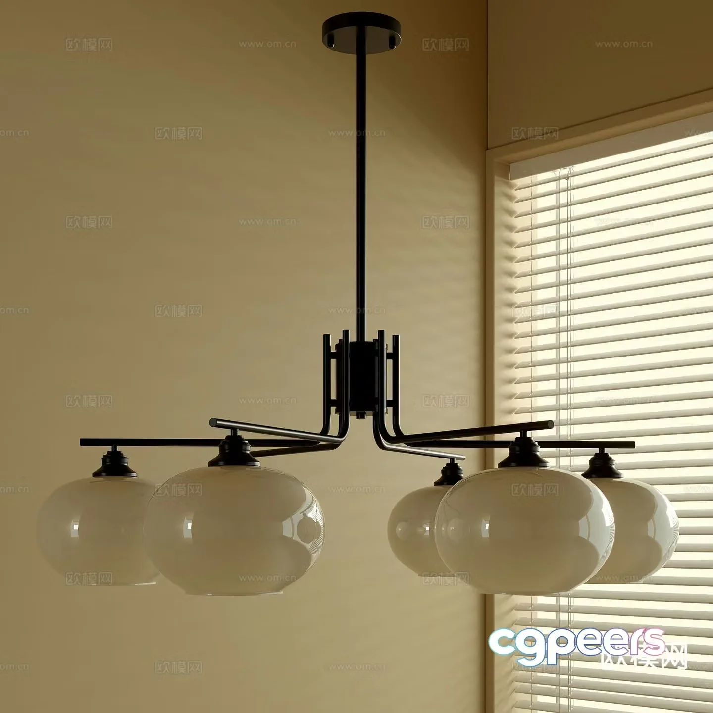 Medieval style chandelier multi-head chandelier 3D model