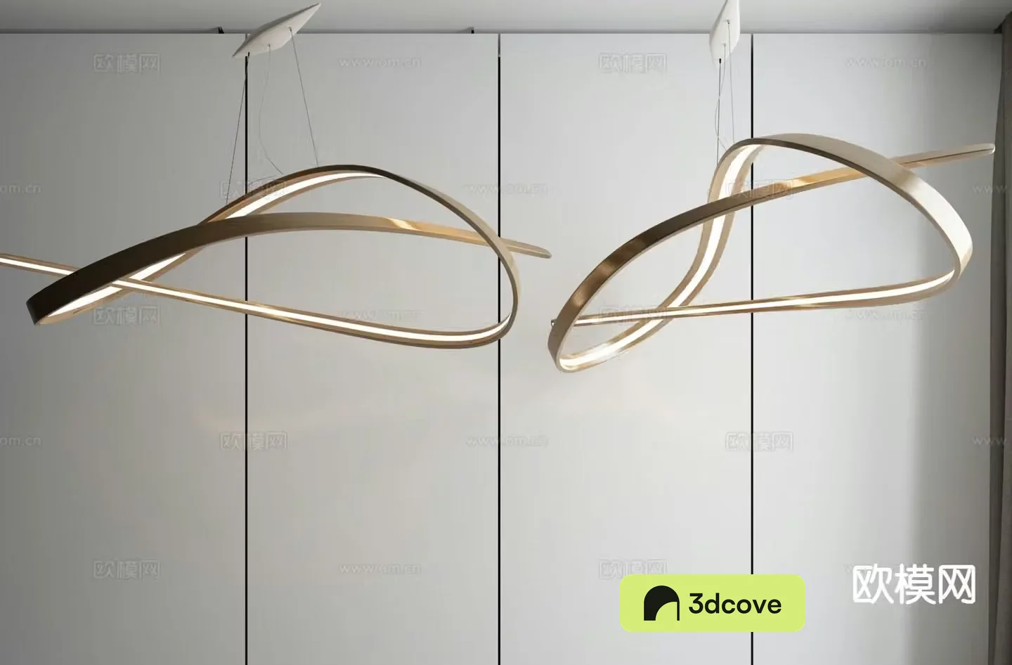 Modern curved chandelier