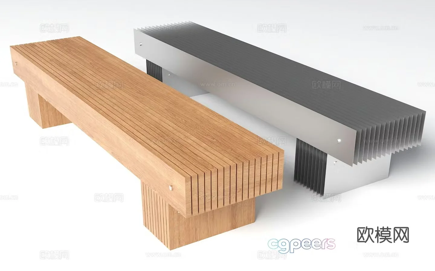 Modern stainless steel seats Landscape seats Log bench Stool Modern park landscape chairs House 3D model
