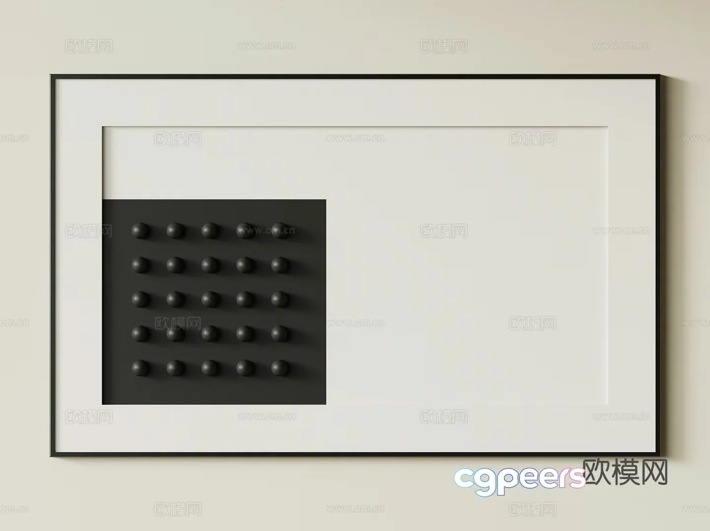A Black And White Abstract Art Piece 3D Model – 8843 – VRAY Render
