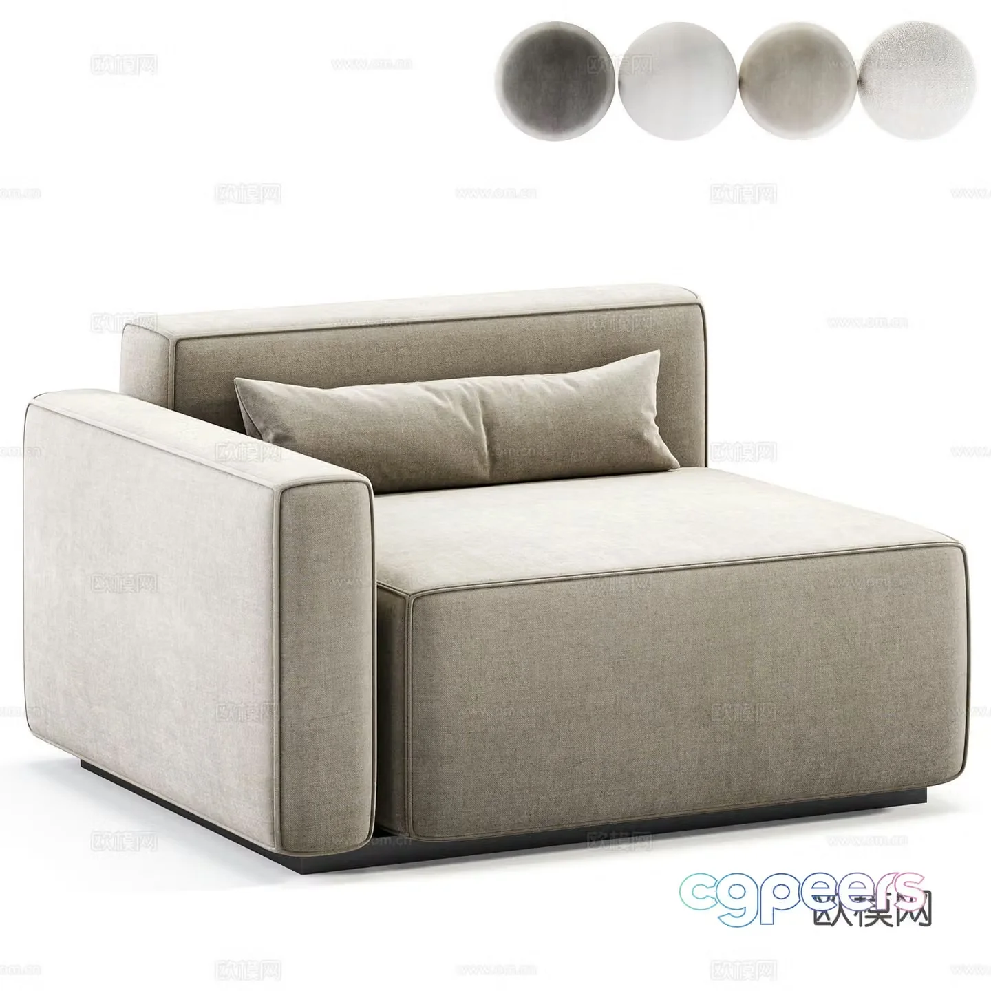 Modern single sofa leisure sofa 3d model