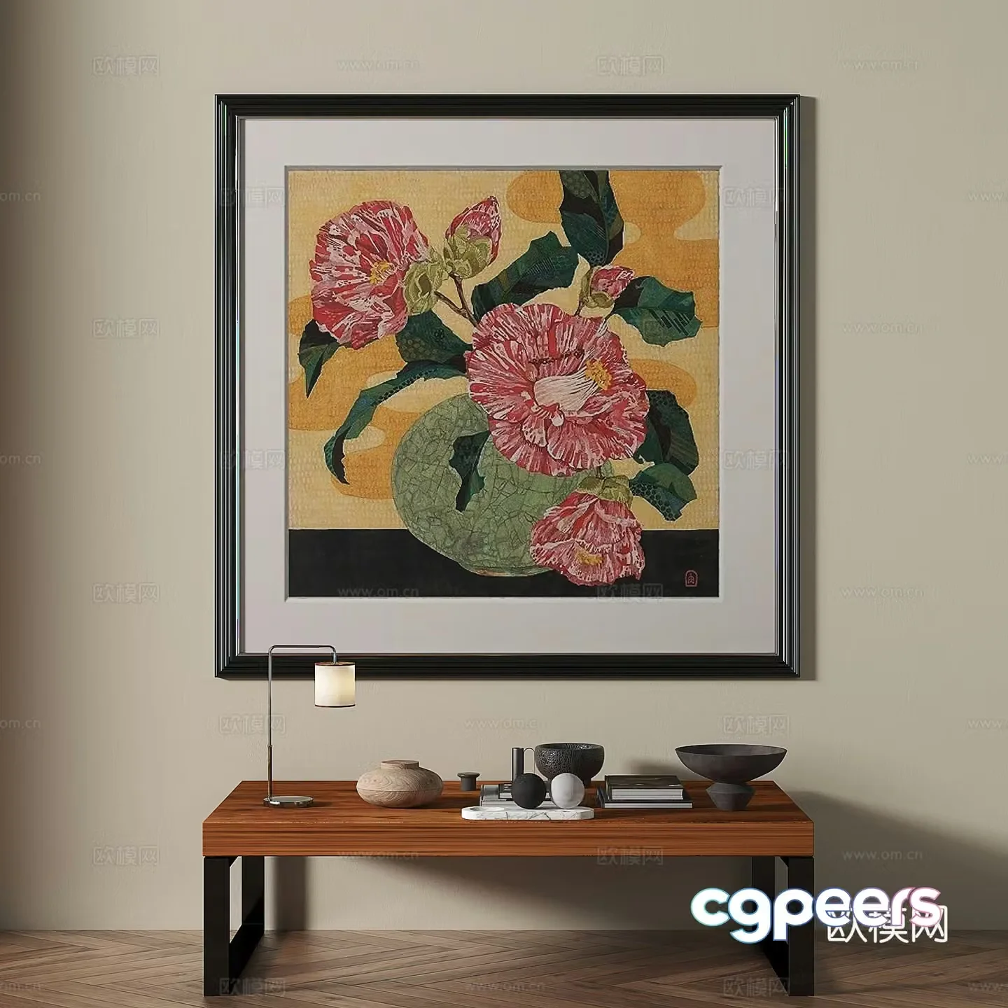 Modern medieval retro decorative painting 3d model