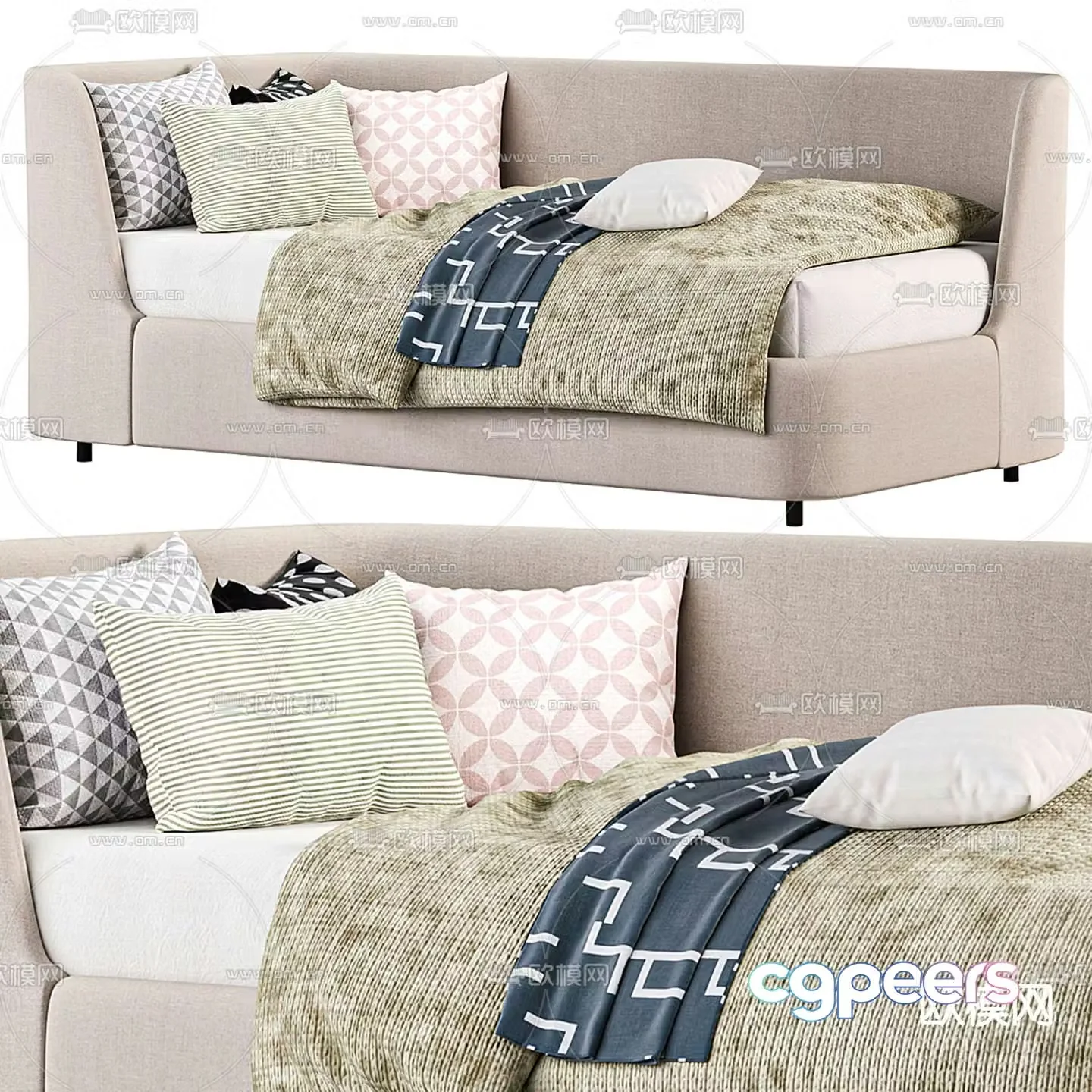 Delavega modern sofa bed 3d model