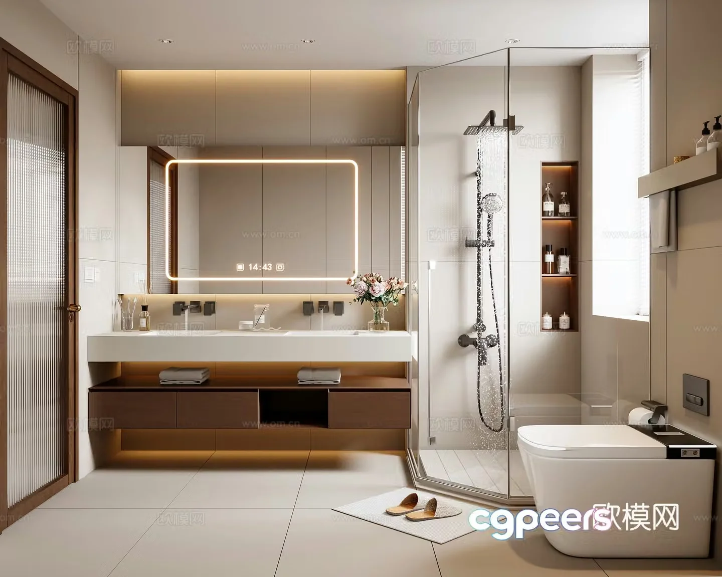 Middle-aged bathroom 3D model