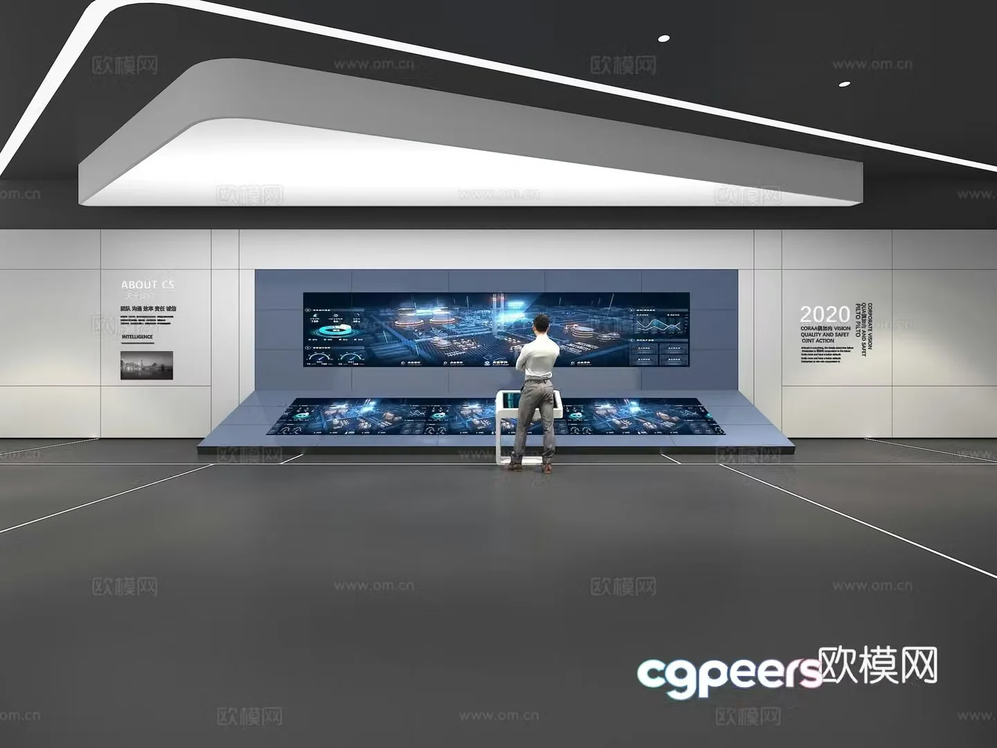 Cultural wall Corporate culture wall Large screen Theme wall Exhibition hall Campus culture Corridor 3D model