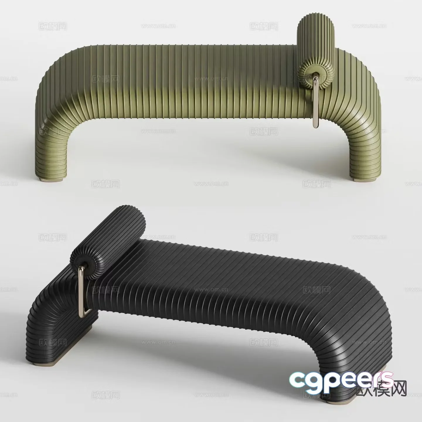 Edra modern bench stool sofa stool 3d model