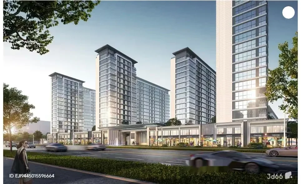 A Modern Cityscape With Tall Buildings And Cars 3D Model – 9140 – VRAY Render