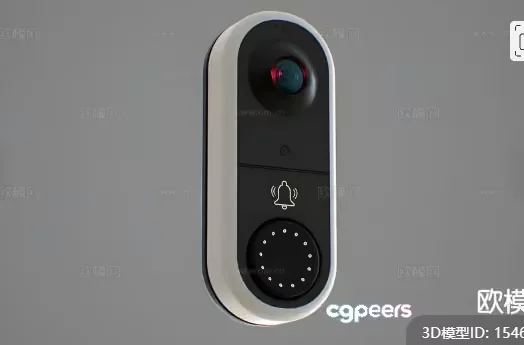 Black Doorbell With A Bell Icon 3D Model – 18380 – VRAY Render