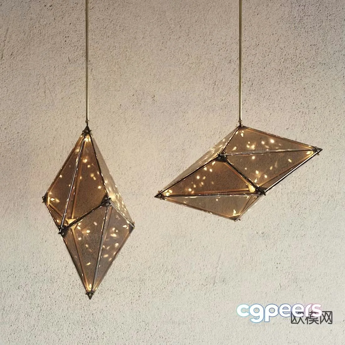 Modern geometric chandelier 3d model