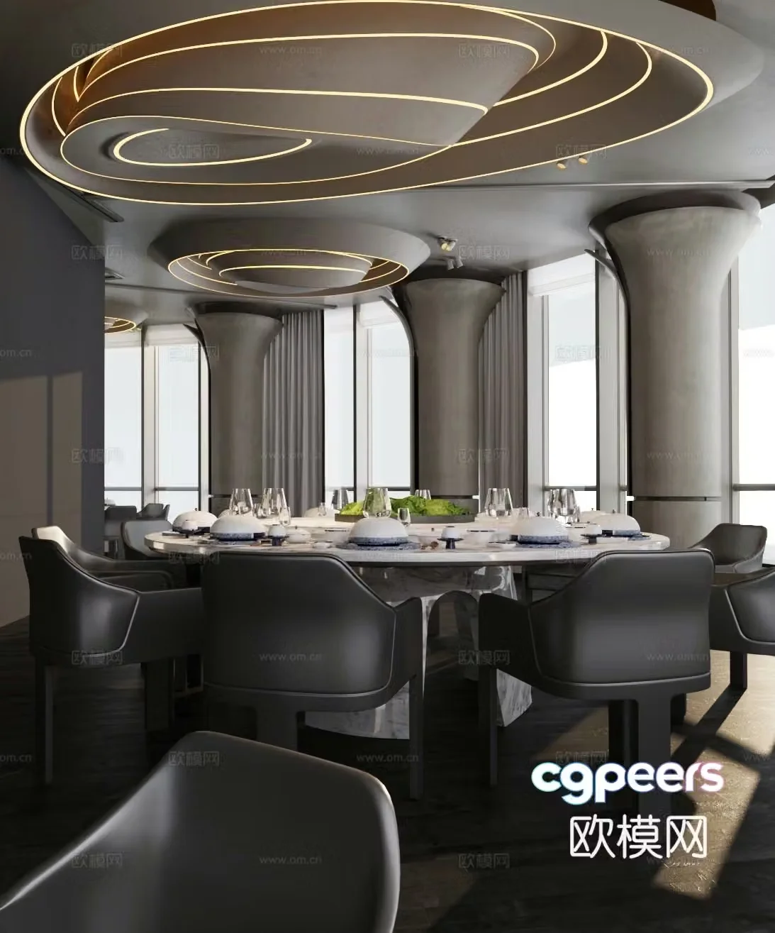 Western restaurant private room 3D model